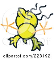 Poster, Art Print Of Yellow Chicken Jumping And Smiling - 1