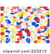 Background Of Red Blue Yellow And White Pill Capsules
