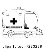 Poster, Art Print Of Coloring Page Outline Of An Ambulance