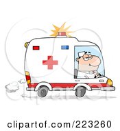 Poster, Art Print Of Caucasian Man Driving An Ambulance