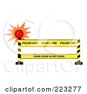 Poster, Art Print Of Shining Light By A Police Line Barrier