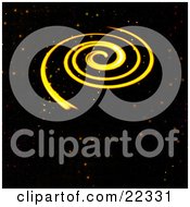 Clipart Illustration Of A Fictional Yellow Spiral Galaxy Spinning With Orange Red And Yellow Stars Of Outer Space