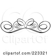 Royalty Free RF Clipart Illustration Of An Ornamental Black And White Scroll Design 5