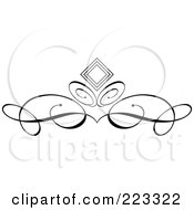 Poster, Art Print Of Ornamental Black And White Scroll Design - 1