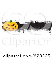 Poster, Art Print Of Grungy Halloween Pumpkin Border With Black Ink - 3