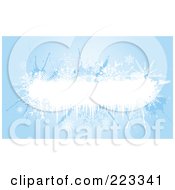 Poster, Art Print Of Grungy Blue Background With White Space And Snowflakes