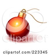 Royalty Free RF Clipart Illustration Of A Shiny Red Christmas Ornament With Red Chain by Oligo
