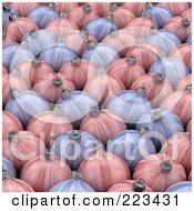 Royalty Free RF Clipart Illustration Of A Background Of 3d Red And Blue Christmas Bauble Ornaments by stockillustrations