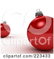 Royalty Free RF Clipart Illustration Of Two 3d Matte Red Christmas Bauble Ornaments