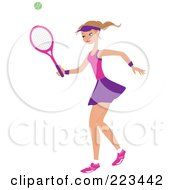 Poster, Art Print Of Dirty Blond Woman Playing Tennis