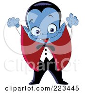 Dracula Boy Holding Up His Arms