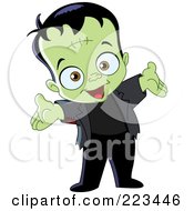 Cute Little Frankenstein Holding Out His Arms