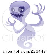 Royalty Free RF Clipart Illustration Of A Spooky Purple Ghost by John Schwegel #COLLC223447-0127