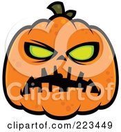 Spooky Green Eyed Halloween Pumpkin