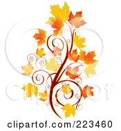 Poster, Art Print Of Autumn Spiral And Leaves