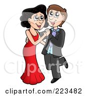 Royalty Free RF Clipart Illustration Of A Happy Couple Dancing Together by visekart