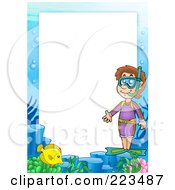 Royalty Free RF Clipart Illustration Of A Snorkel Border Frame Around White Space 2