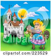 Poster, Art Print Of Princess On Her Horse By A Castle