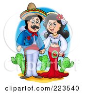 Poster, Art Print Of Hispanic Wedding Couple Holding Hands