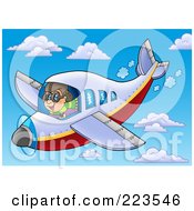 Poster, Art Print Of Pilot Flying A Plane Through The Sky