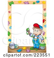 Royalty Free RF Clipart Illustration Of A Painter Border Frame Around White Space 2 by visekart
