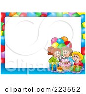 Royalty Free RF Clipart Illustration Of A Birthday Party Border Frame Around White Space