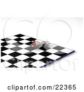 Poster, Art Print Of White King Chess Piece Knocked Over On Its Side In Defeat During A Game Of Chess