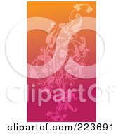 Poster, Art Print Of Business Card Design Of A Floral Design Over Gradient Pink And Orange