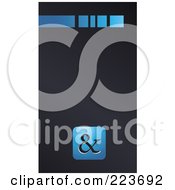 Business Card Design Of A Blue Line And Blue Ampersand Symbol On Gray