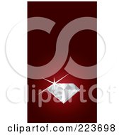 Business Card Design Of A Sparkling Diamond On Red