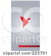Poster, Art Print Of Business Card Design Of A Red Origami Bird On Gray Stripes