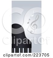 Poster, Art Print Of Business Card Design Of Music Notes And A Piano On Gray