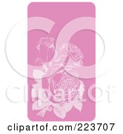 Royalty Free RF Clipart Illustration Of A Business Card Design Of Pastel Roses On Pink With White Edges