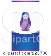 Poster, Art Print Of Business Card Design Of A Nesting Doll On A Purple Blue And White Background