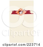 Royalty Free RF Clipart Illustration Of A Business Card Design Of A Hot Pot Of Soup On A Beige Background