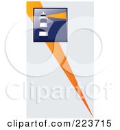 Royalty Free RF Clipart Illustration Of A Business Card Design Of A Light House And Beam Of Light On Off White