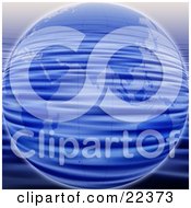 Poster, Art Print Of Blue Planet Earth With A Rippling Water Pattern