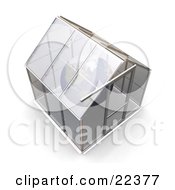 Poster, Art Print Of Globe Floating Inside A Glass Greenhouse With A Silver Frame