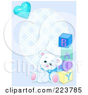 Royalty Free RF Clipart Illustration Of A Blue Boy Teddy Bear Baby Background