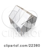 Poster, Art Print Of Empty Glass Greenhouse With A Silver Frame