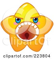 Poster, Art Print Of Cute Yellow Star Character Screaming