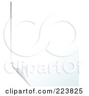 Royalty Free RF Clipart Illustration Of A Blank White Page With The Bottom Left Corner Turning Over White by Pushkin