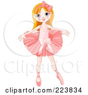 Poster, Art Print Of Cute Caucasian Girl Ballerina