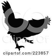 Poster, Art Print Of Black Silhouetted Cockerel - 6