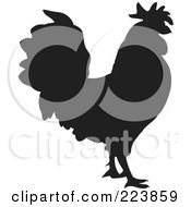 Poster, Art Print Of Black Silhouetted Cockerel - 9