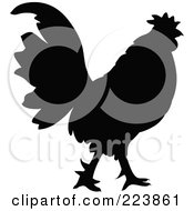 Poster, Art Print Of Black Silhouetted Cockerel - 8