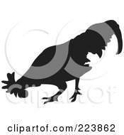 Poster, Art Print Of Black Silhouetted Cockerel - 3