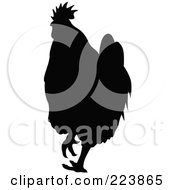 Poster, Art Print Of Black Silhouetted Cockerel - 12
