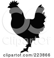 Poster, Art Print Of Black Silhouetted Cockerel - 10