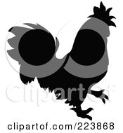 Poster, Art Print Of Black Silhouetted Cockerel - 4